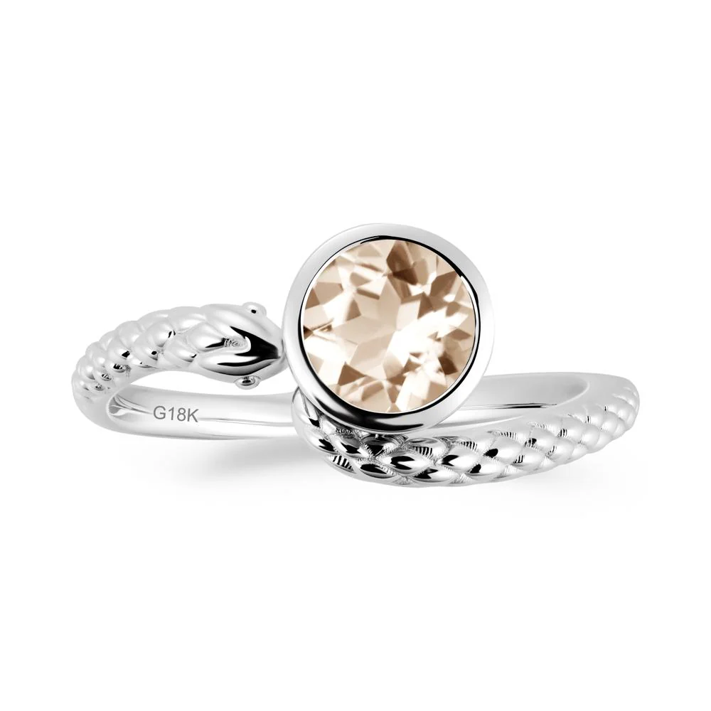 Textured Morganite Snake Ring - Image 7