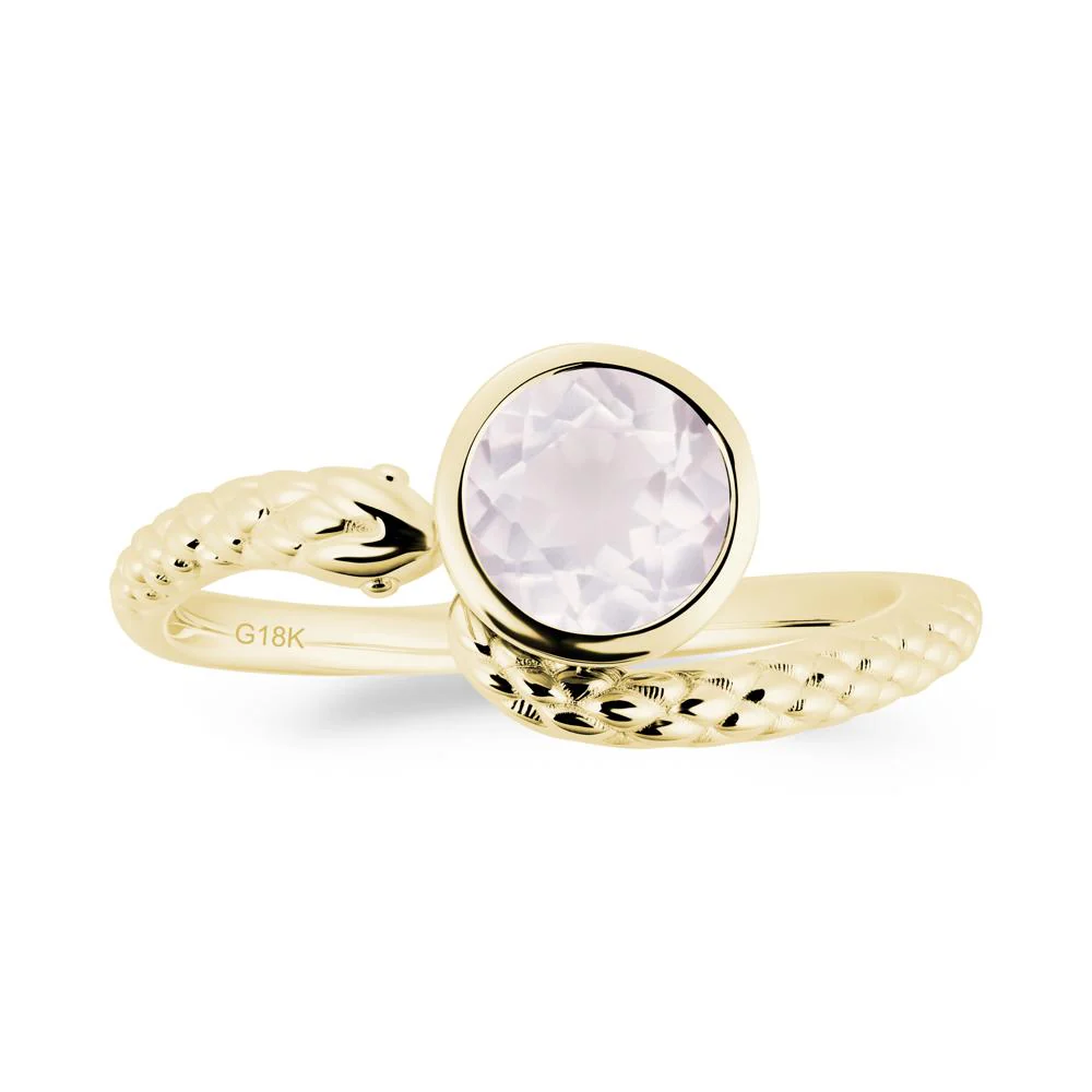 Textured Rose Quartz Snake Ring - Image 5