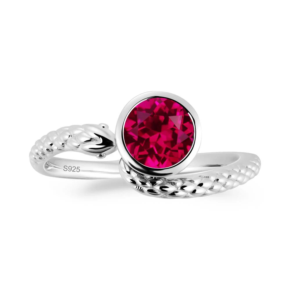 Textured Ruby Snake Ring