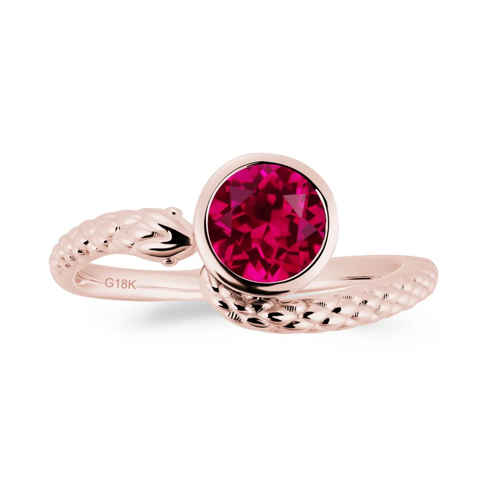 Textured Ruby Snake Ring - Image 2
