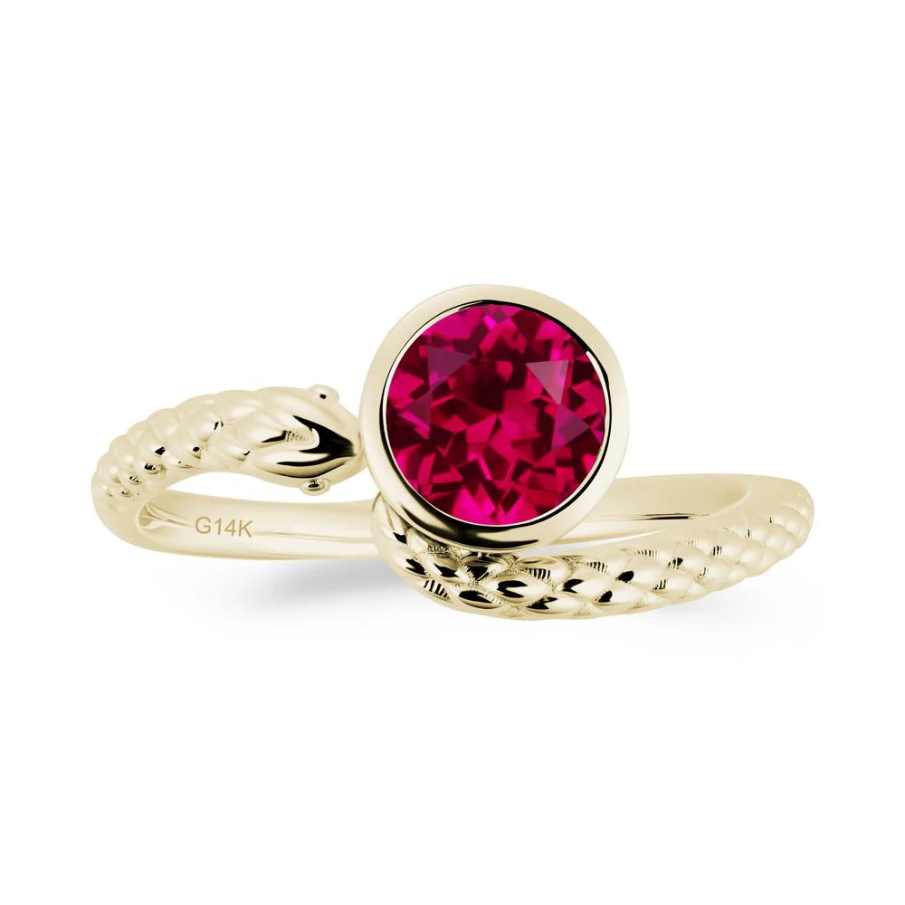 Textured Ruby Snake Ring - Image 7