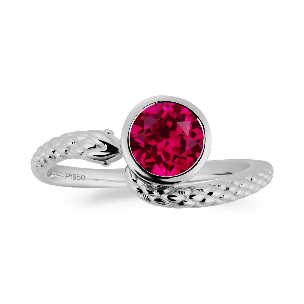 Textured Ruby Snake Ring - Image 8