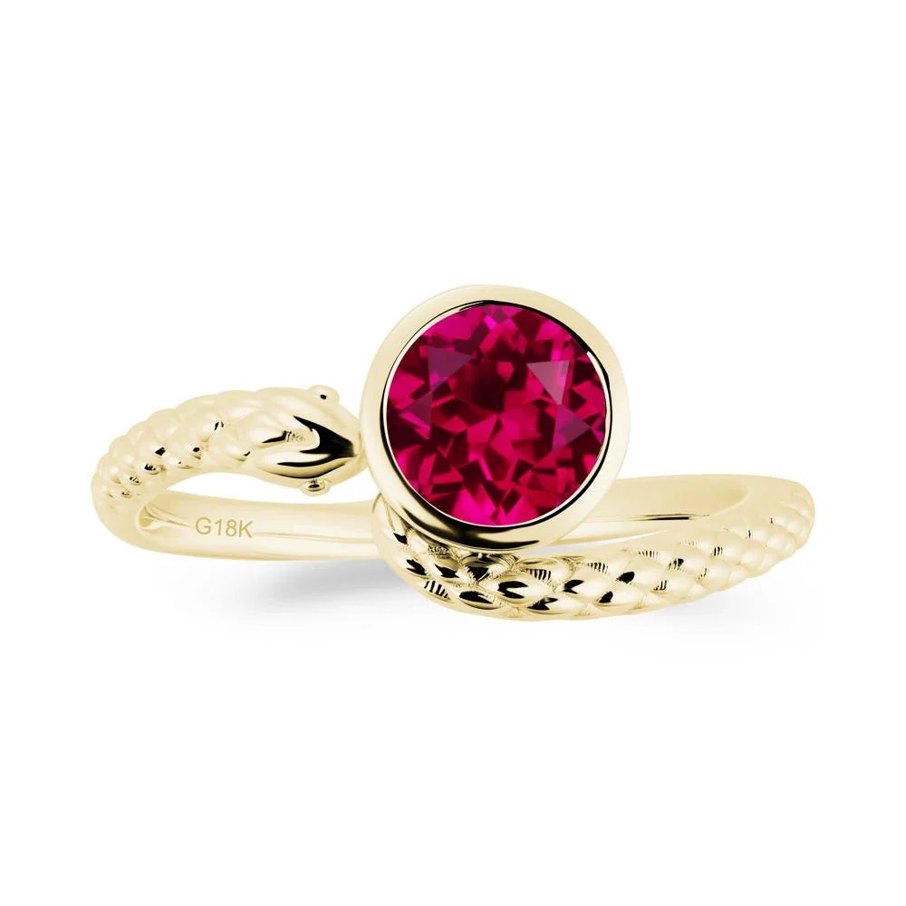 Textured Ruby Snake Ring - Image 9