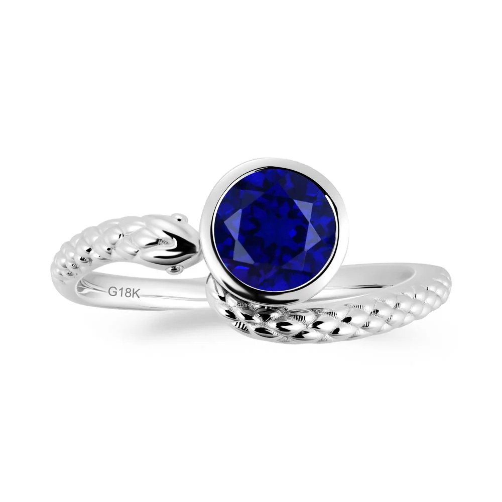 Textured Sapphire Snake Ring - Image 3