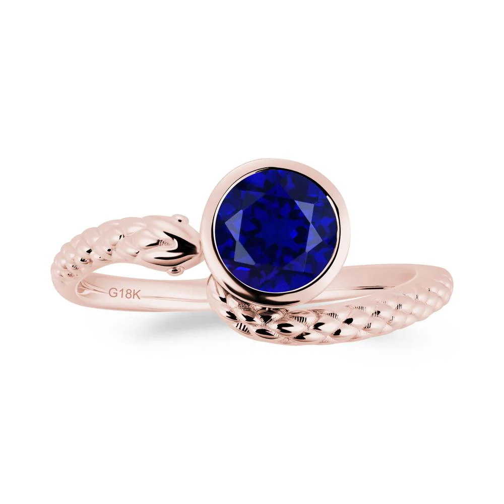 Textured Sapphire Snake Ring - Image 6