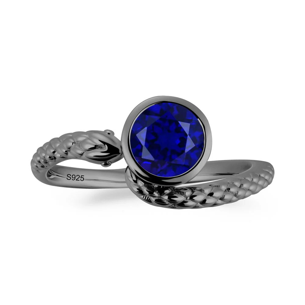 Textured Sapphire Snake Ring - Image 7