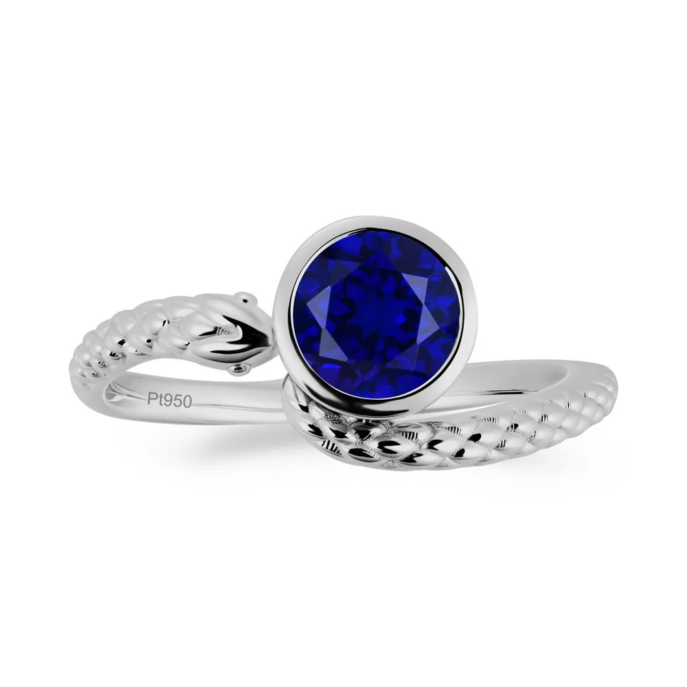 Textured Sapphire Snake Ring - Image 9