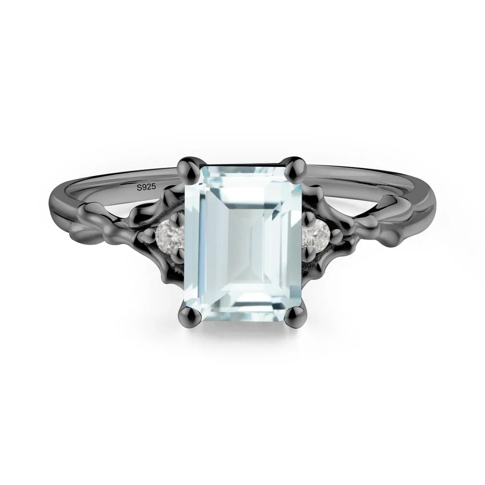 Thorn Twig Emerald Cut Aquamarine Ring - Image 3