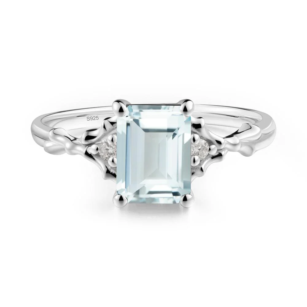 Thorn Twig Emerald Cut Aquamarine Ring - Image 4