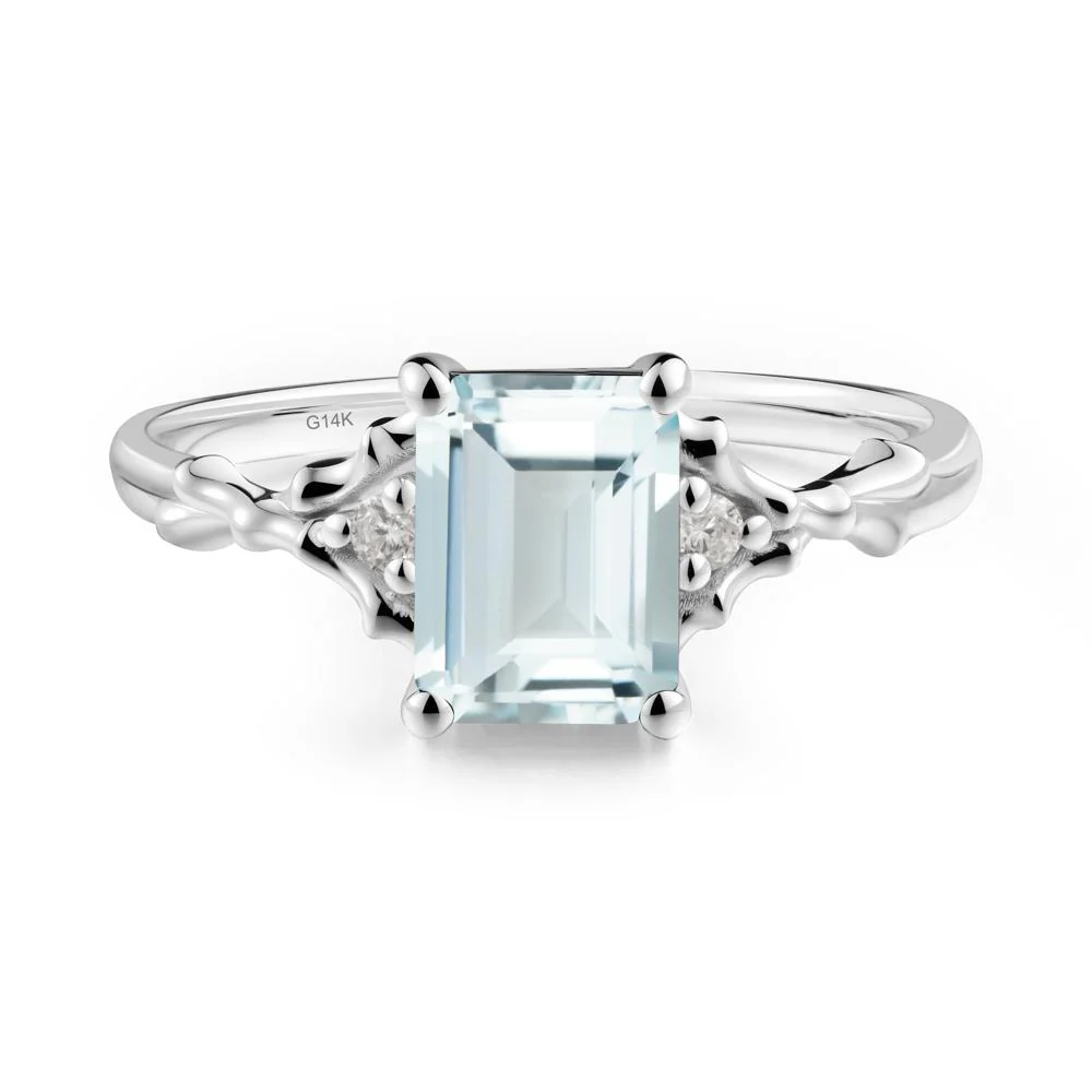 Thorn Twig Emerald Cut Aquamarine Ring - Image 7