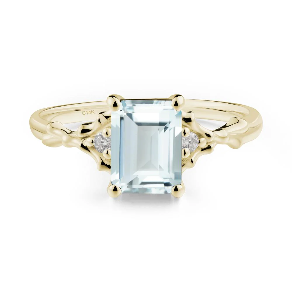 Thorn Twig Emerald Cut Aquamarine Ring - Image 9
