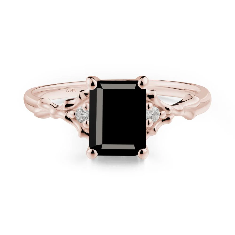Thorn Twig Emerald Cut Black Spinel Ring - Image 5