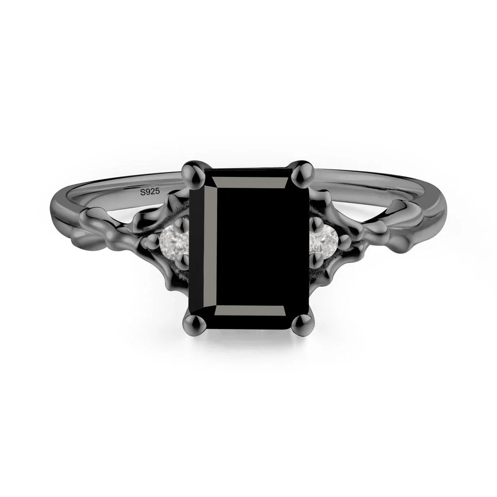 Thorn Twig Emerald Cut Black Spinel Ring - Image 6