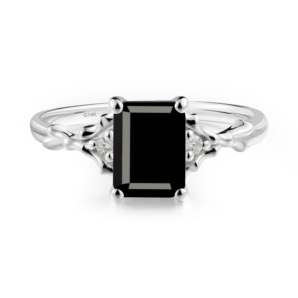 Thorn Twig Emerald Cut Black Spinel Ring - Image 8
