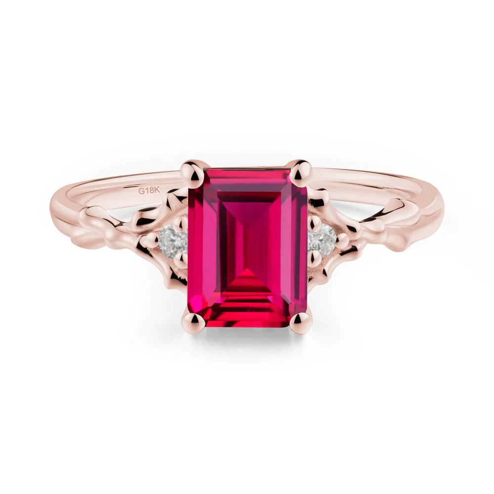 Thorn Twig Emerald Cut Ruby Ring - Image 7