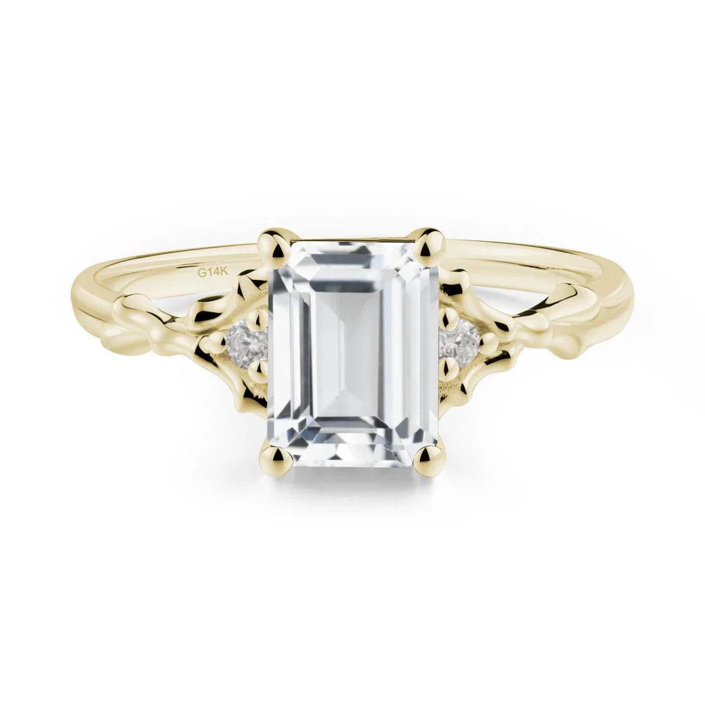Thorn Twig Emerald Cut White Topaz Ring - Image 6