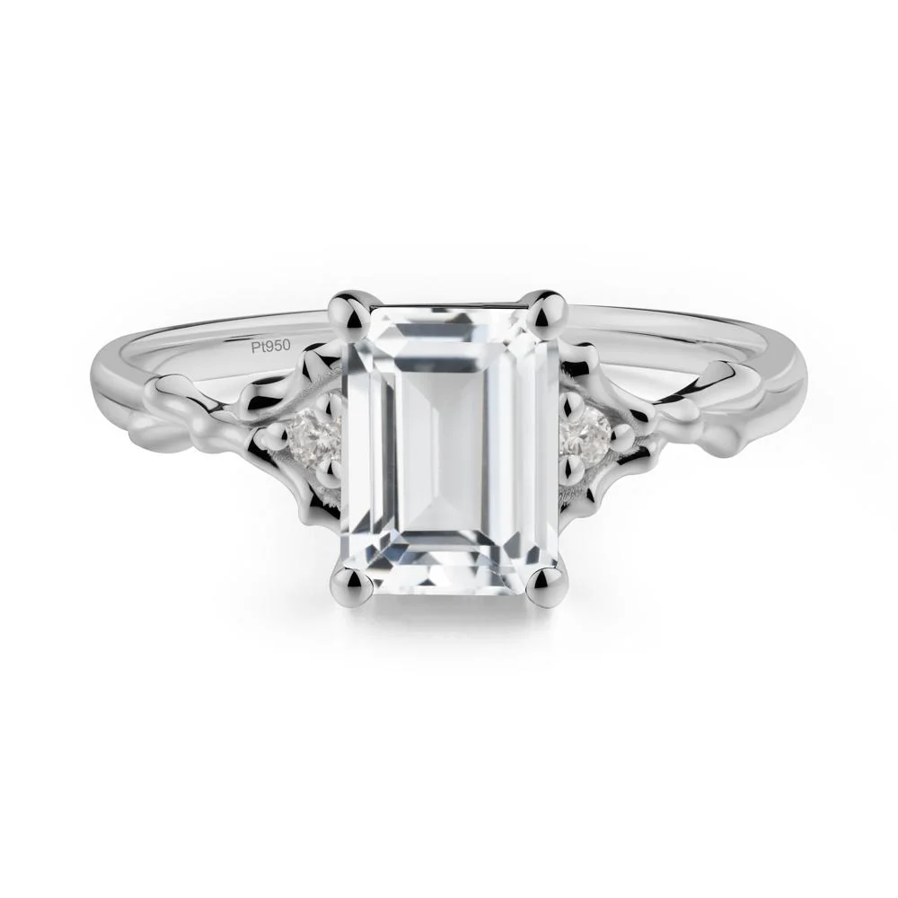 Thorn Twig Emerald Cut White Topaz Ring - Image 8