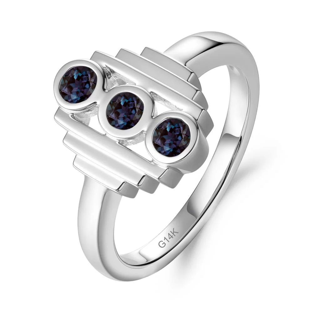 Three Stone Alexandrite Statement Ring - Image 6