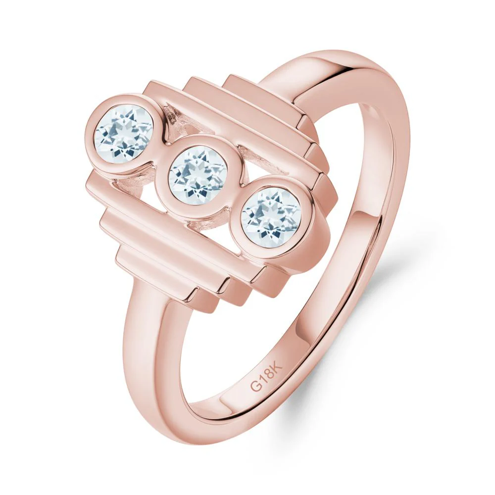 Three Stone Aquamarine Statement Ring - Image 7