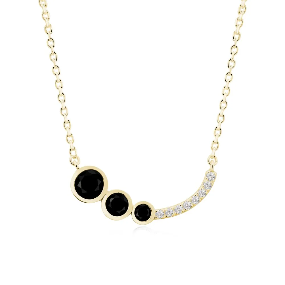 Three Stone Bezel-Set Black Spinel Necklace - Image 7