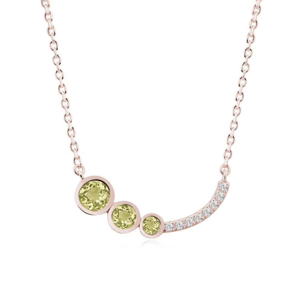 Three Stone Bezel-Set Lemon Quartz Necklace - Image 6