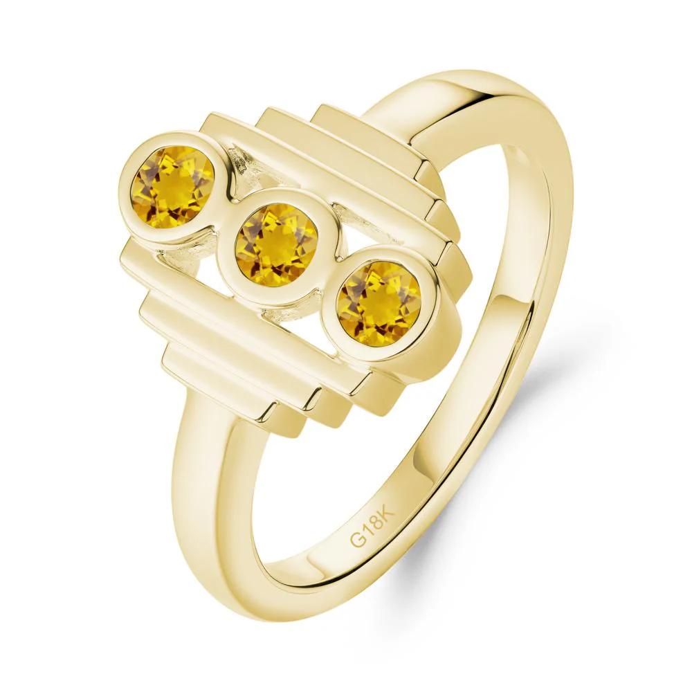 Three Stone Citrine Statement Ring - Image 2