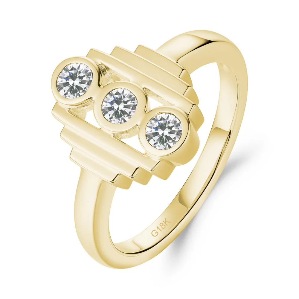 Three Stone Cubic Zirconia Statement Ring - Image 3