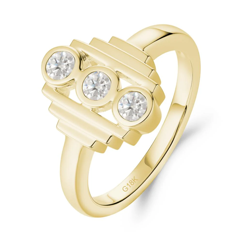 Three Stone Moissanite Statement Ring - Image 5