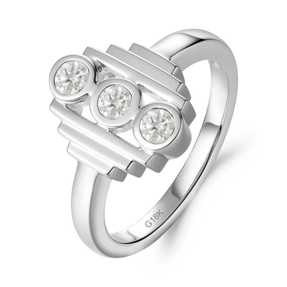 Three Stone Moissanite Statement Ring - Image 7