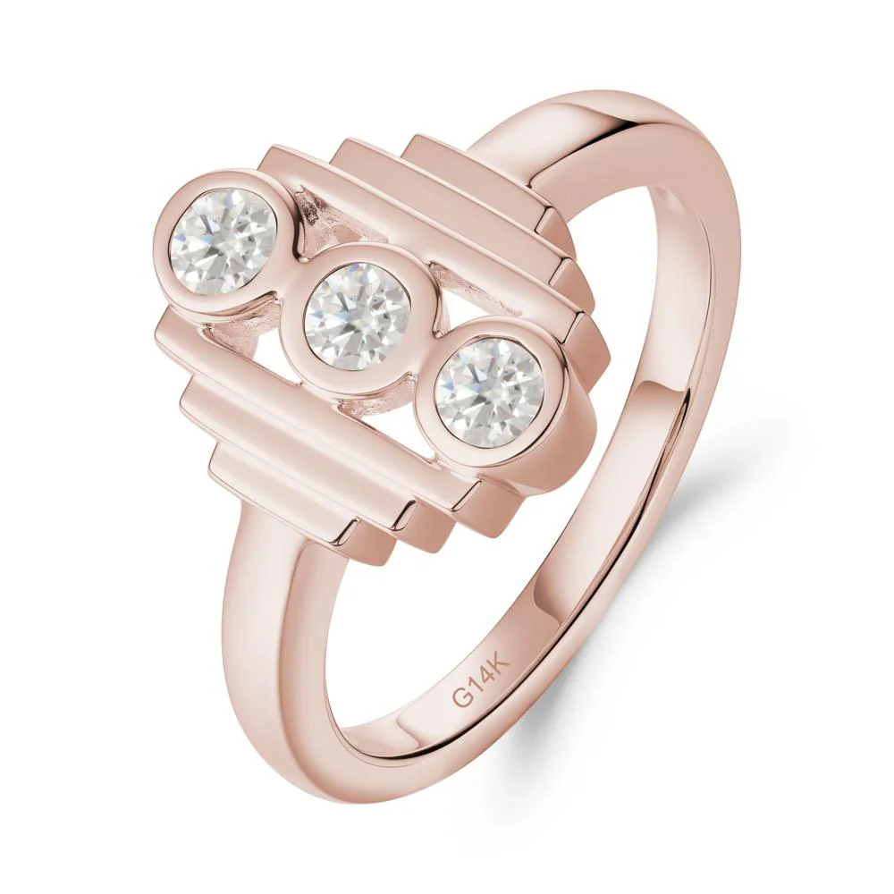 Three Stone Moissanite Statement Ring - Image 9
