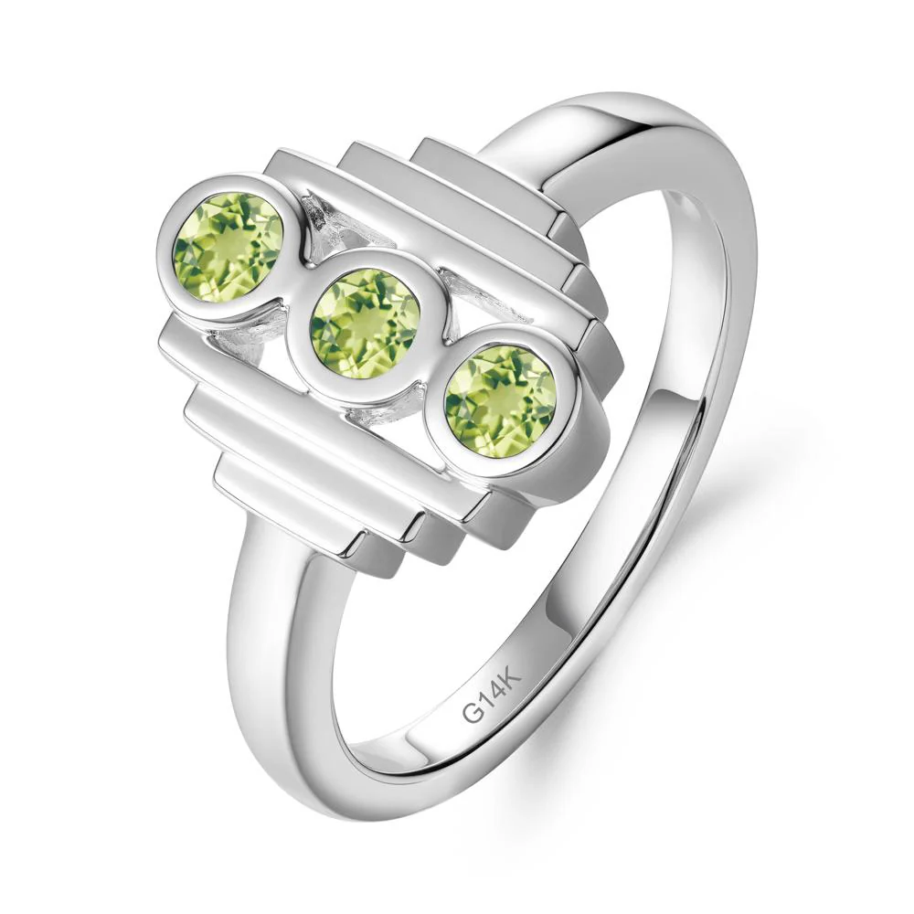 Three Stone Peridot Statement Ring - Image 6
