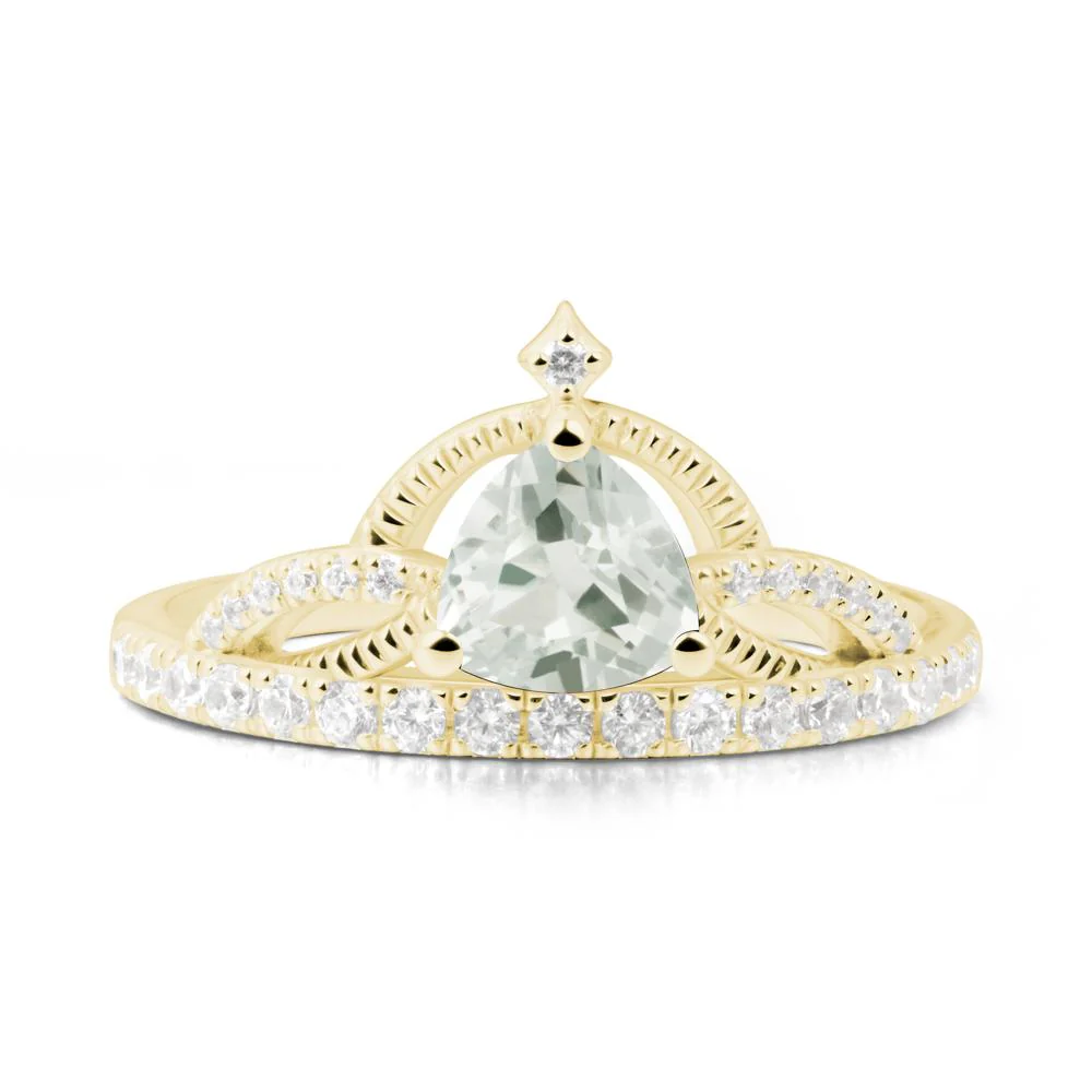 Tiara Green Amethyst Engagement Ring - Image 4