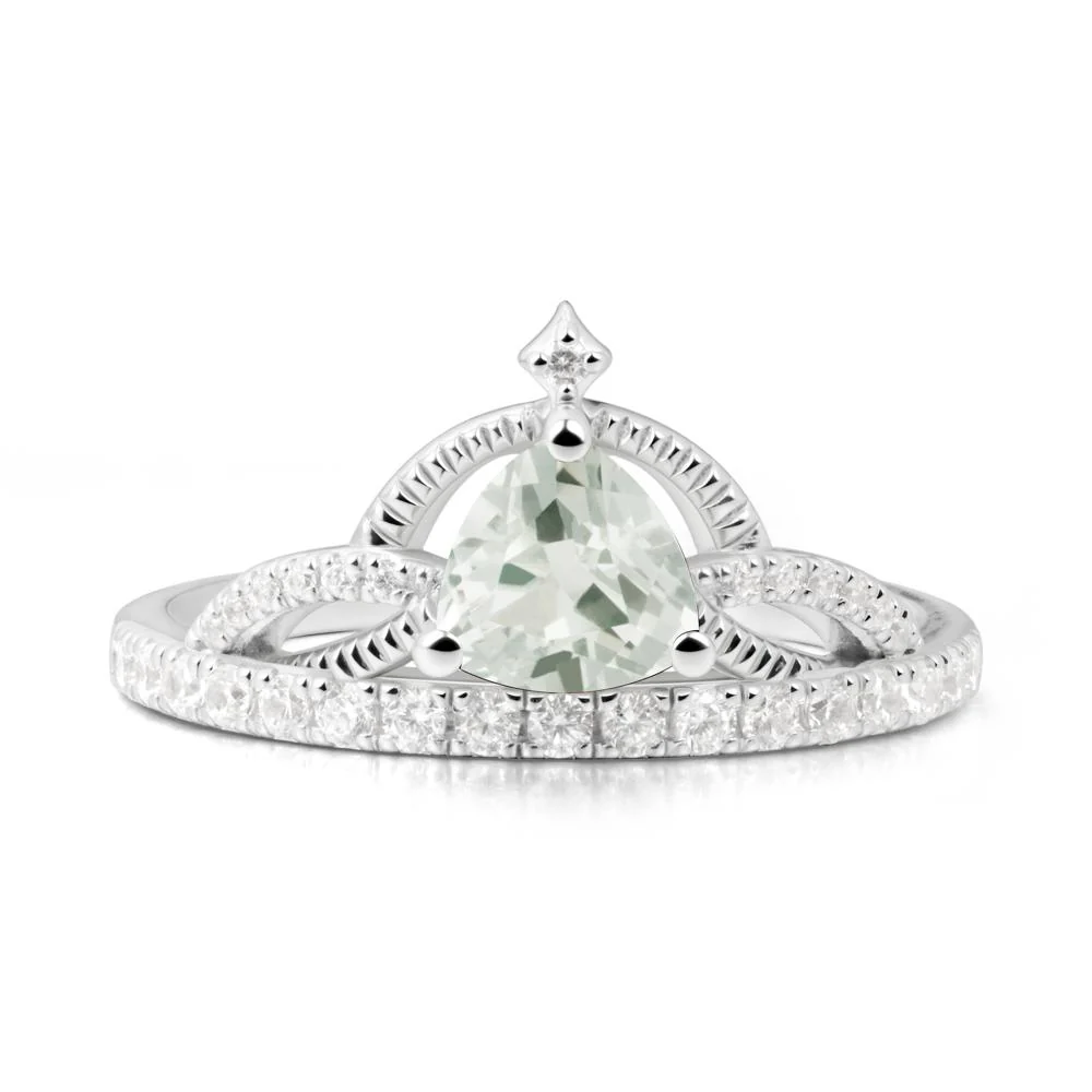 Tiara Green Amethyst Engagement Ring - Image 7