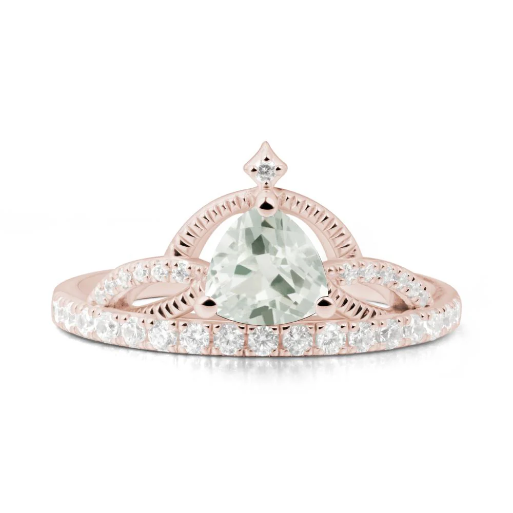 Tiara Green Amethyst Engagement Ring - Image 9
