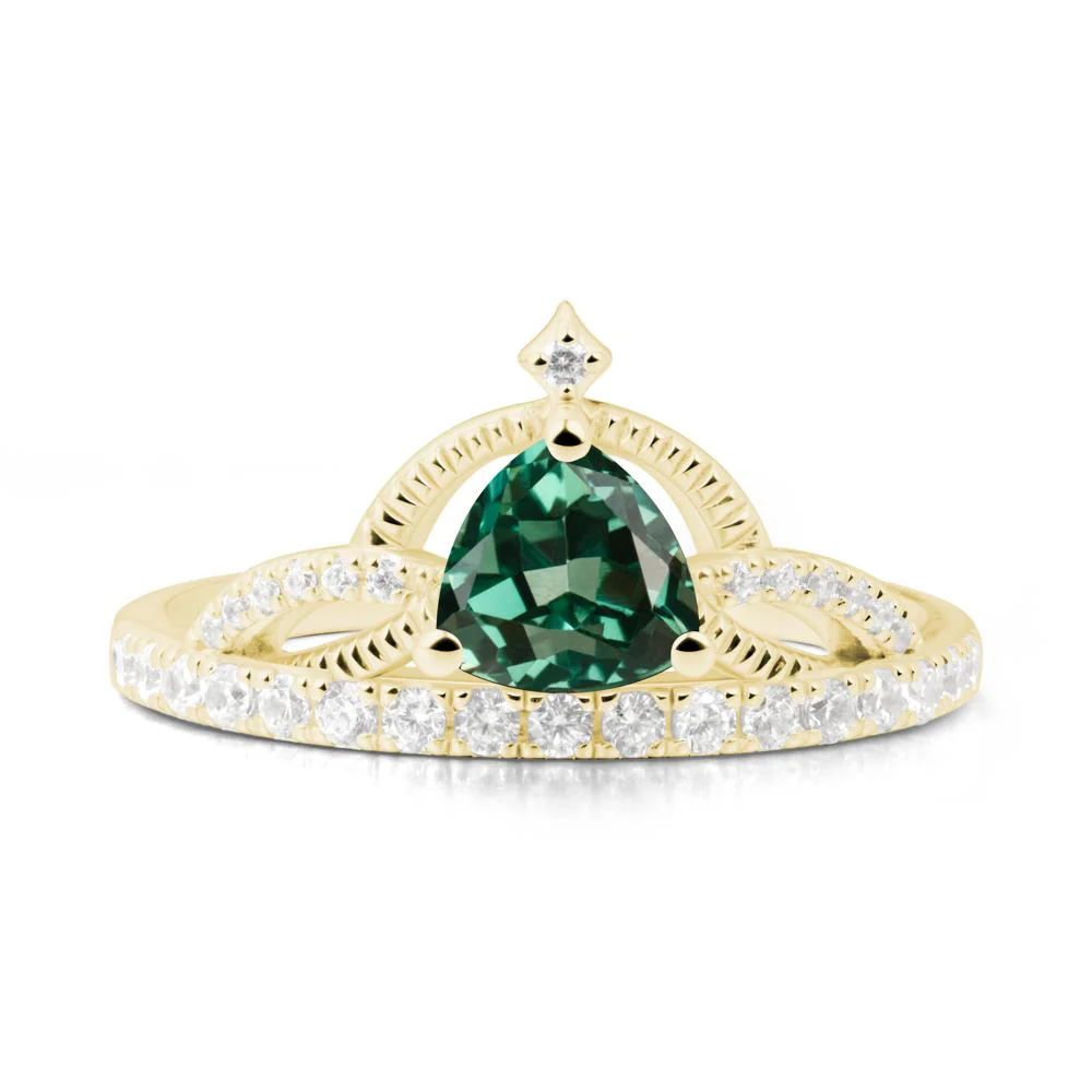 Tiara Green Sapphire Engagement Ring - Image 2