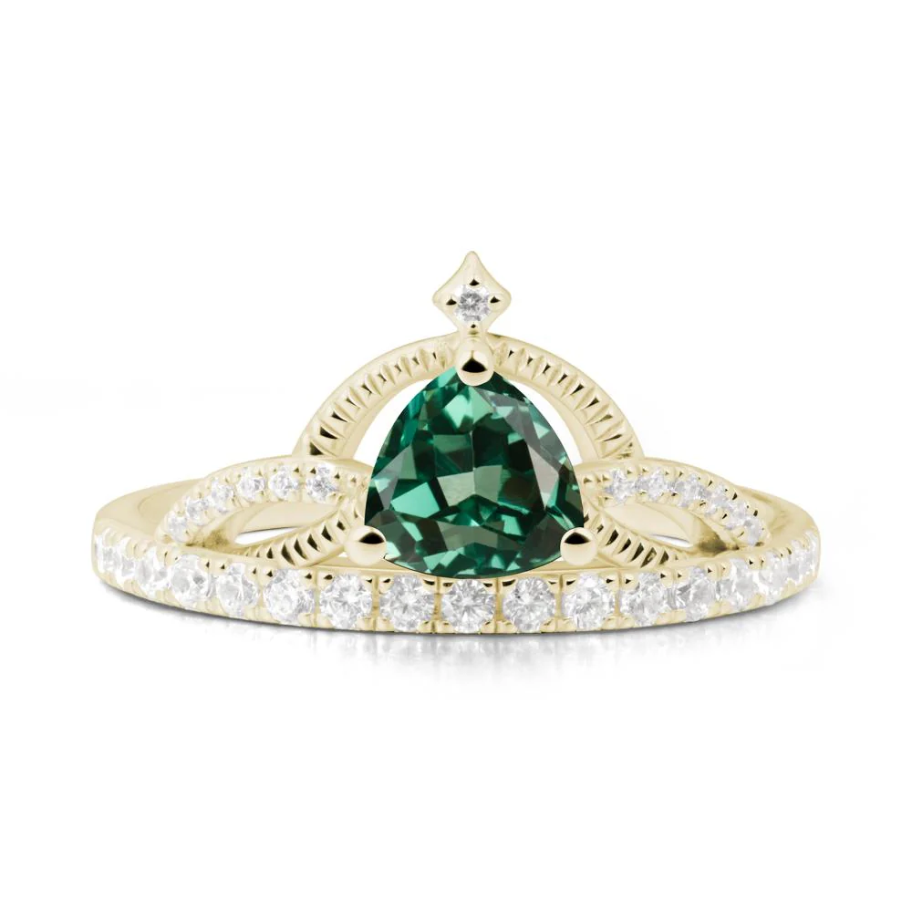 Tiara Green Sapphire Engagement Ring - Image 5