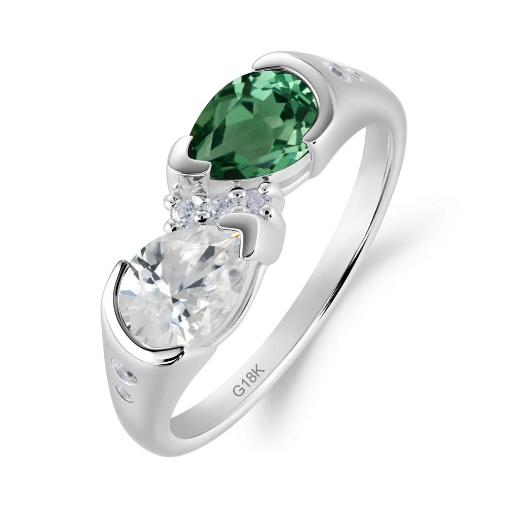 Toi Et Moi Bezel Green Sapphire Promise Ring - Image 9