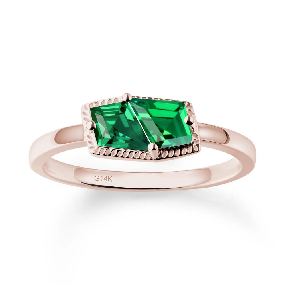Toi Et Moi Kite Emerald Ring