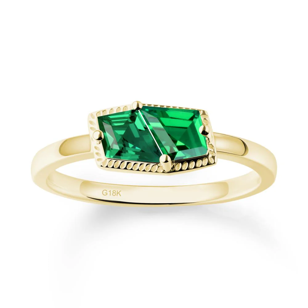 Toi Et Moi Kite Emerald Ring - Image 6