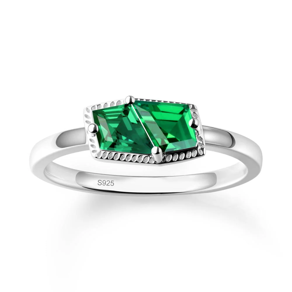Toi Et Moi Kite Emerald Ring - Image 9