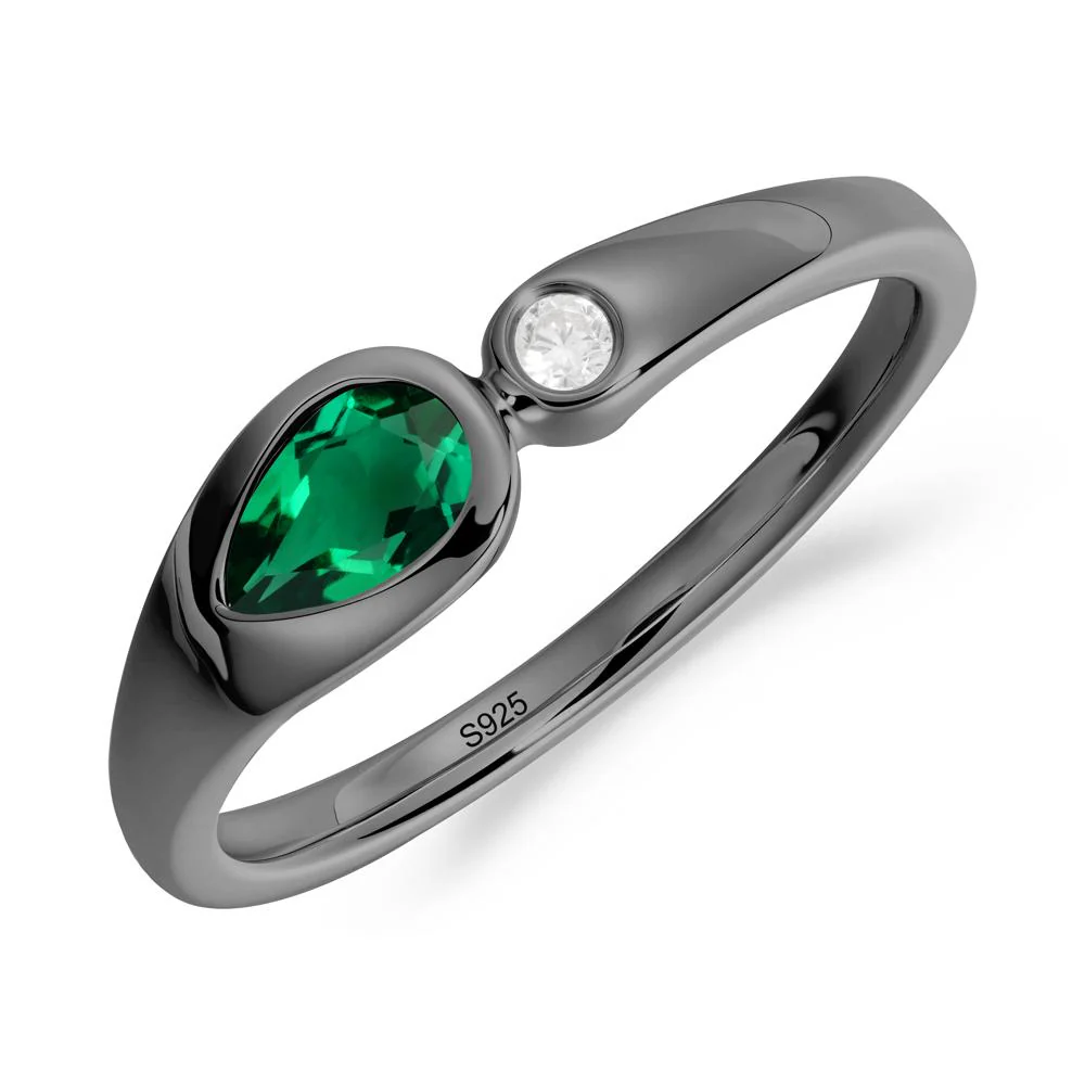 Toi Et Moi Pear-Cut Emerald Ring - Image 4