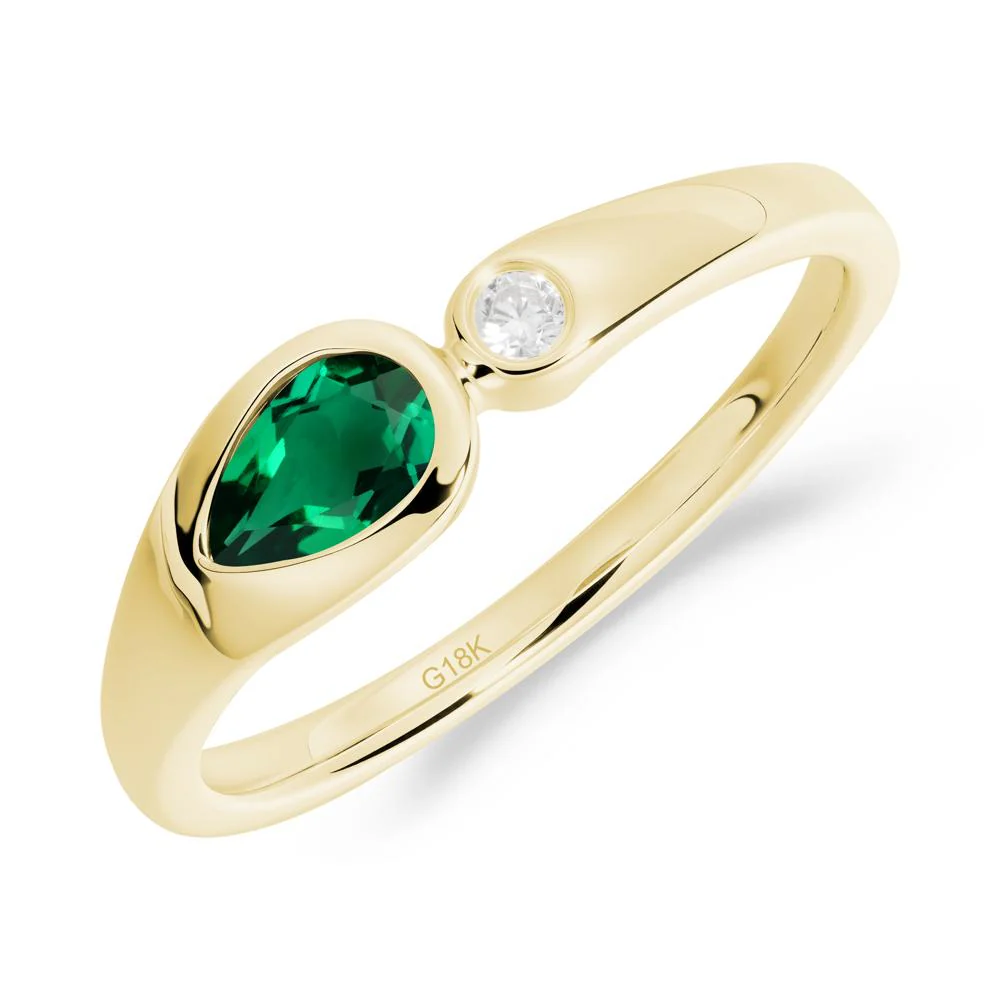 Toi Et Moi Pear-Cut Emerald Ring - Image 5