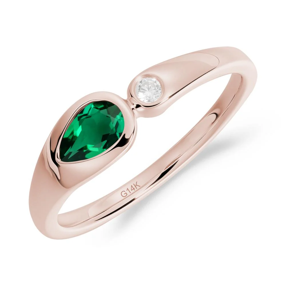 Toi Et Moi Pear-Cut Emerald Ring - Image 7