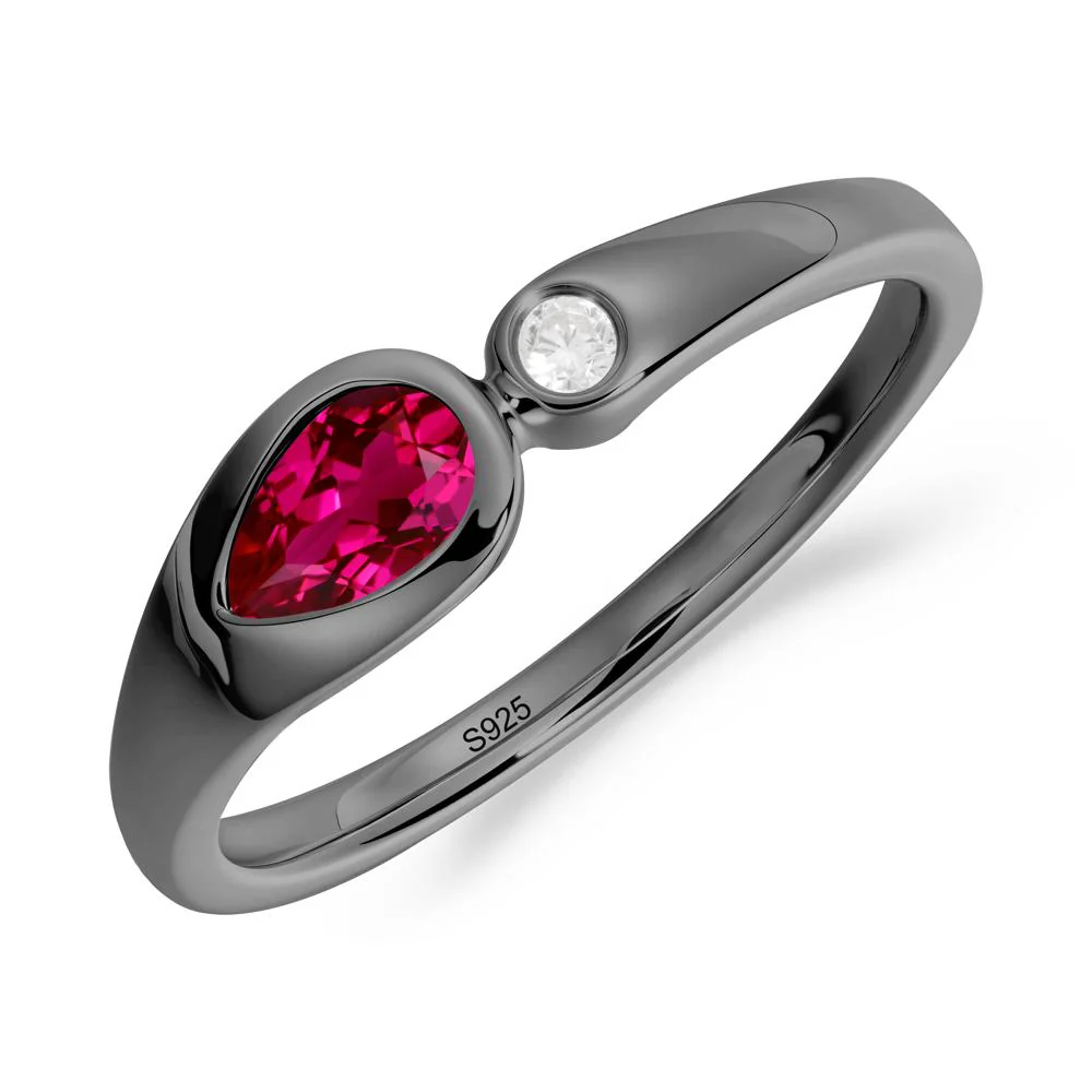 Toi Et Moi Pear-Cut Ruby Ring - Image 9