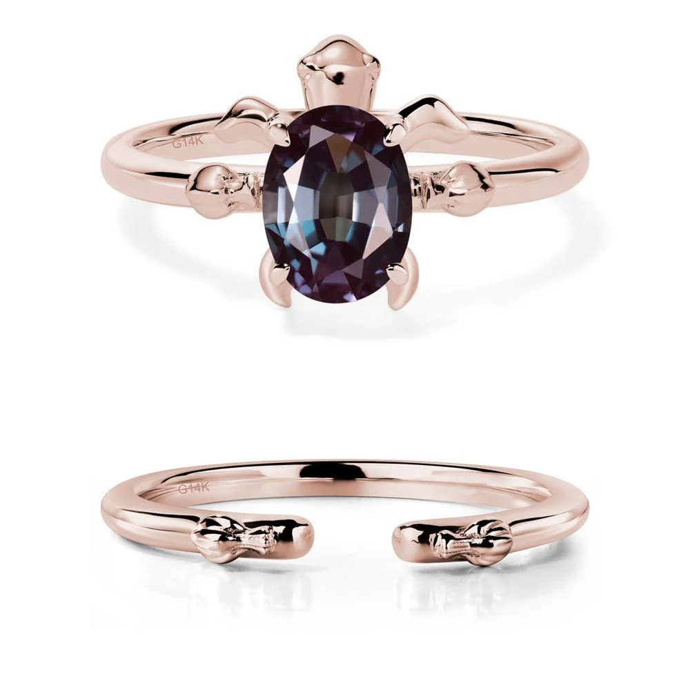 Oval Cut Alexandrite Turtle Ring - Image 11
