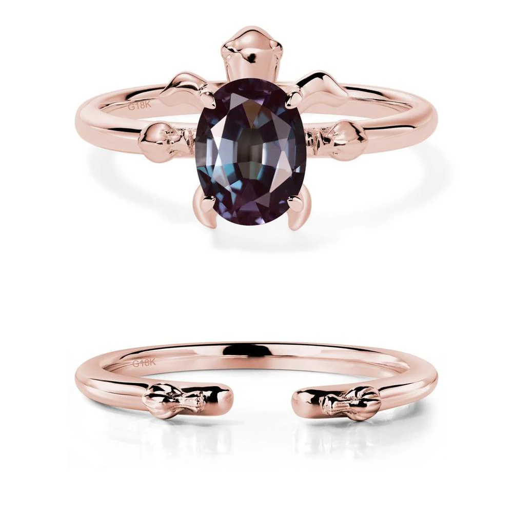 Oval Cut Alexandrite Turtle Ring - Image 17