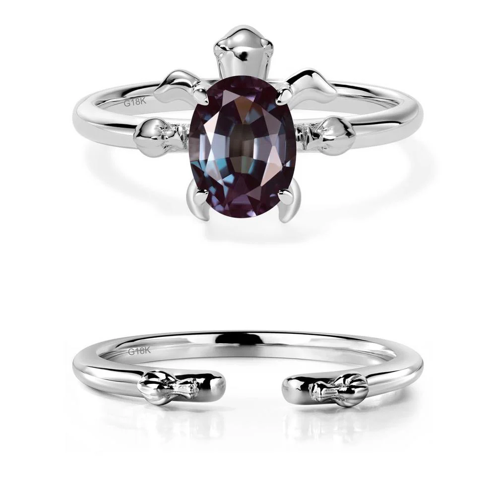 Oval Cut Alexandrite Turtle Ring - Image 19