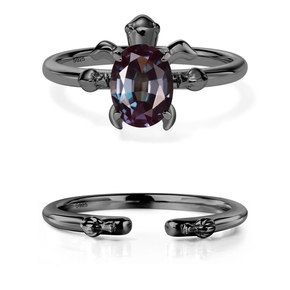 Oval Cut Alexandrite Turtle Ring - Image 23
