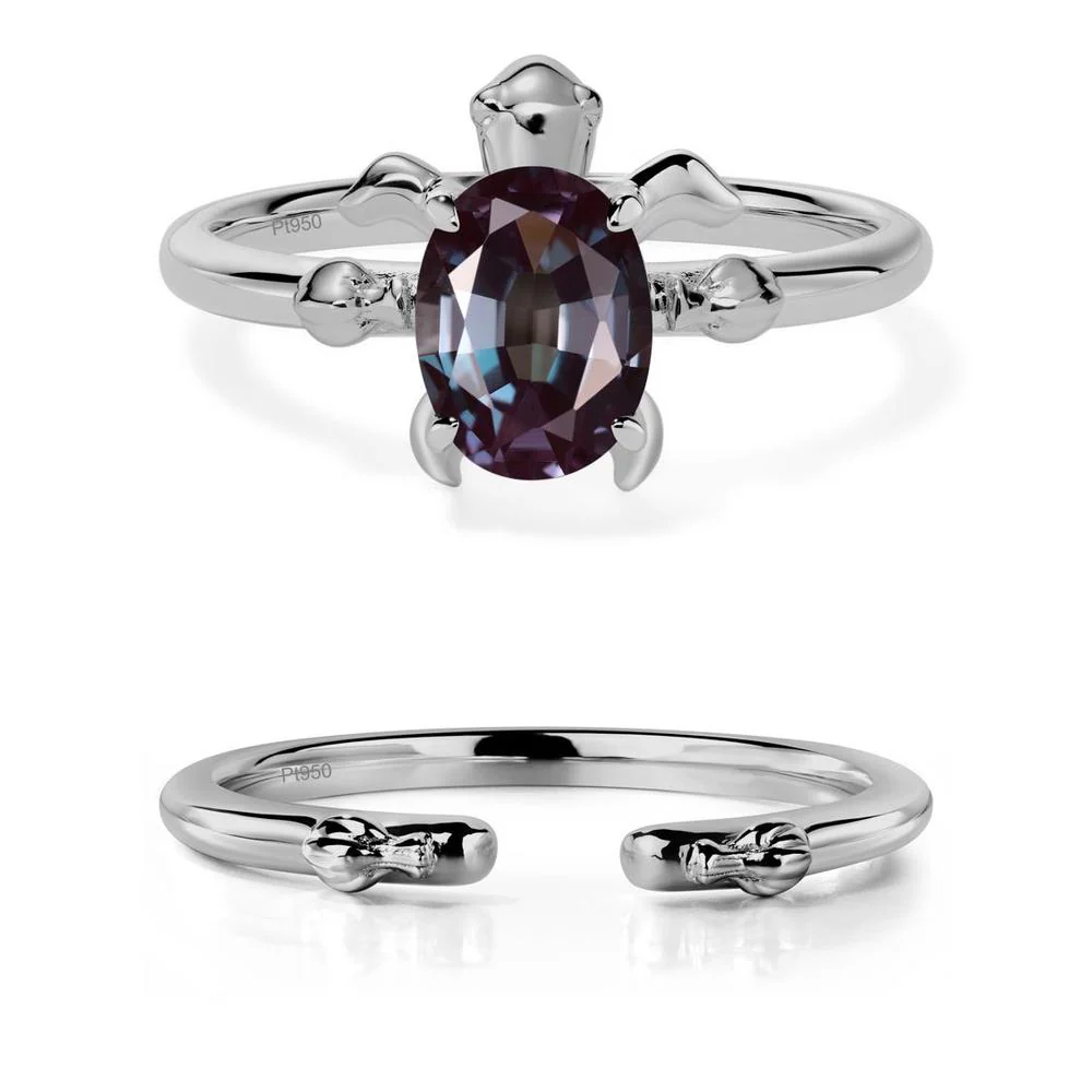 Oval Cut Alexandrite Turtle Ring - Image 25
