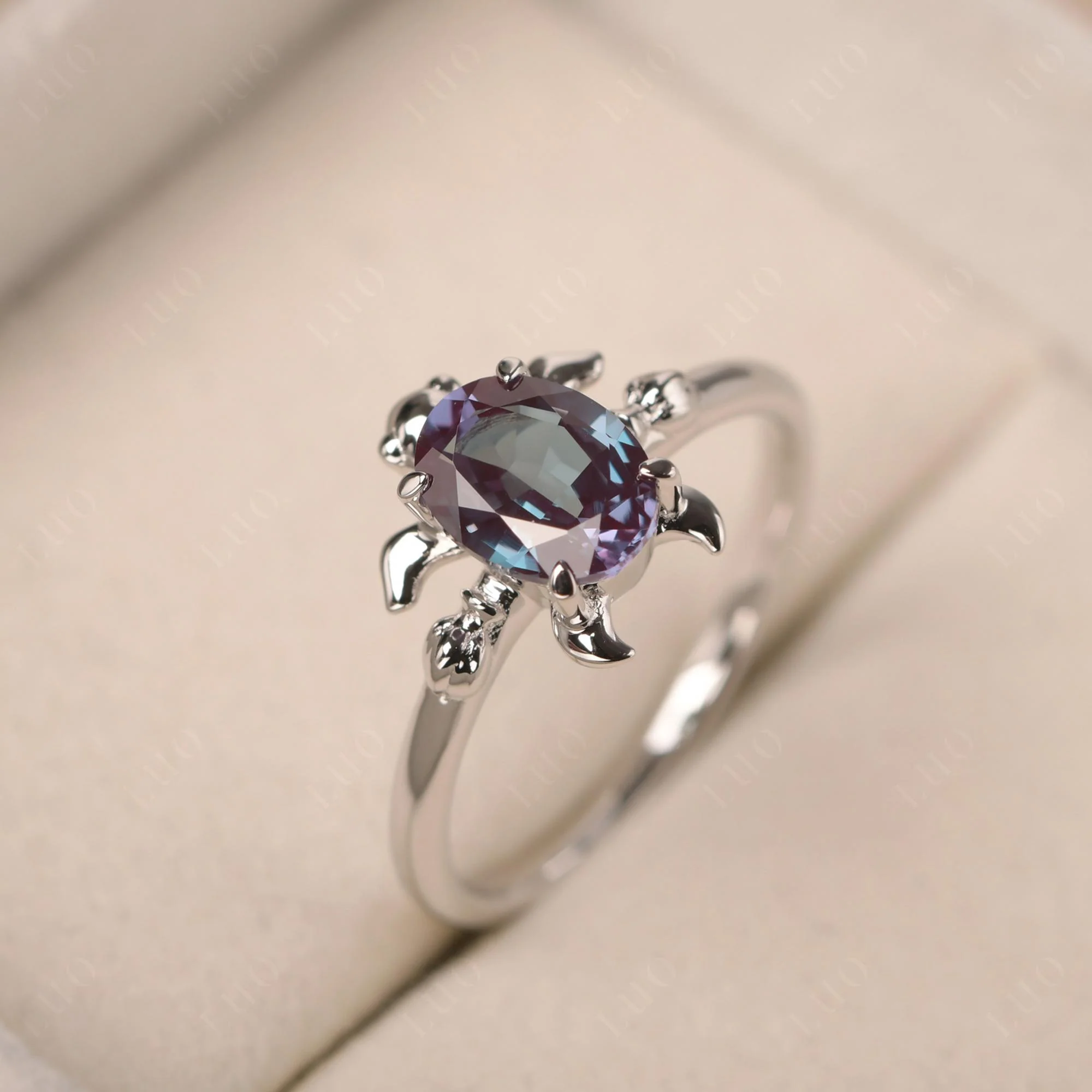 Oval Cut Alexandrite Turtle Ring - Image 29
